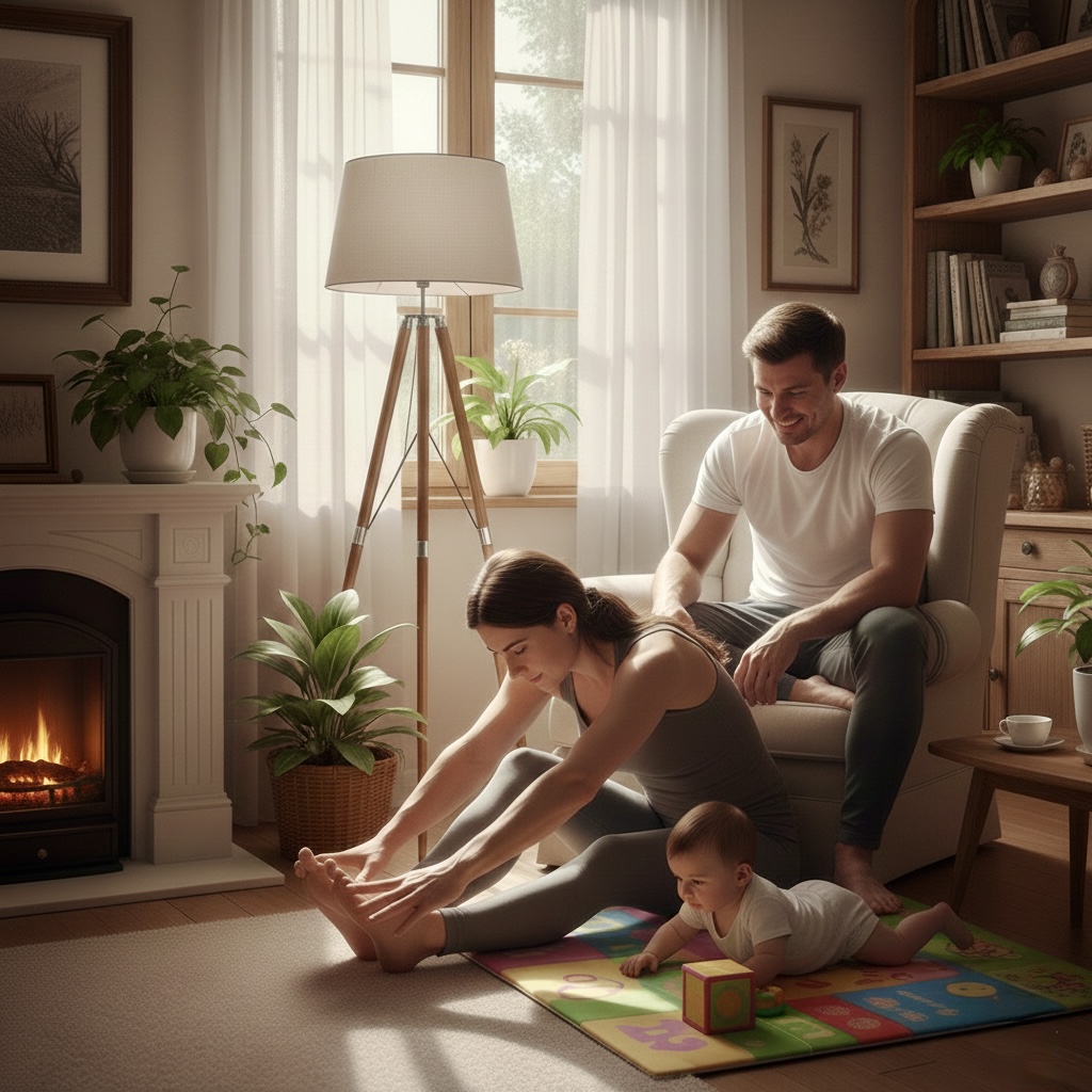 crescimento pessoal para pais durante os exercícios de bruços com o bebê.