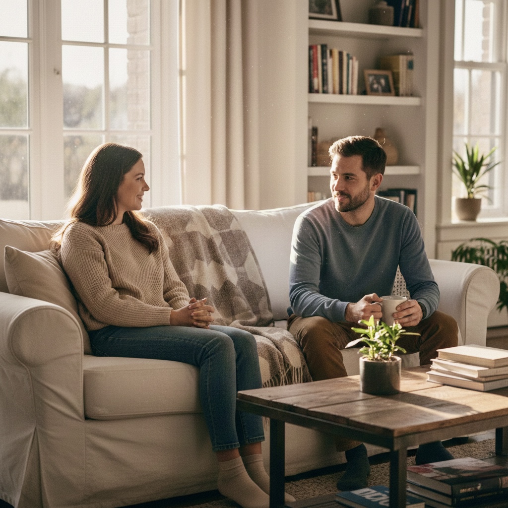 limites saudáveis nos relacionamentos casal brasileiro conversando respeitosamente